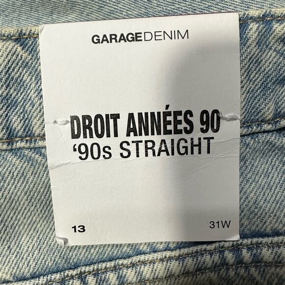 Garage Denim 90s Straight Droit Annees Jeans Size 13 Short Britney Blue - Picture 3 of 8